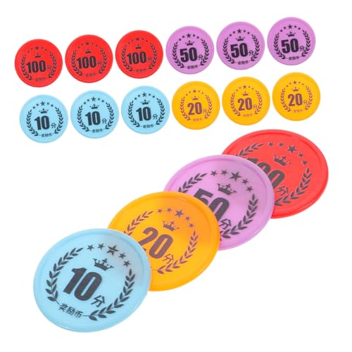 NUOBESTY 100 Stück Teiliges Zählchips aus Kunststoff Wiederverwendbare Spielmünzen für Mathe Lernen Verhaltensbelohnung Pädagogisches Zählspielzeug Zählfähigkeiten und Motivation von NUOBESTY