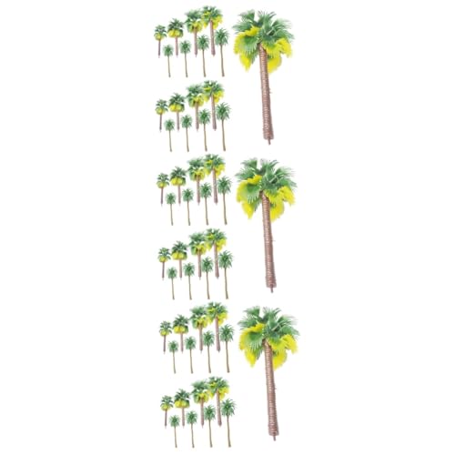 NUOBESTY 108 Stück Palmenmodell Gefälschte Gebäudemodellbäume Eisenbahn Landschaftsbäume DIY Landschaftsbäume Künstliche Mini Mini Modell Sandtisch Kunststoff von NUOBESTY