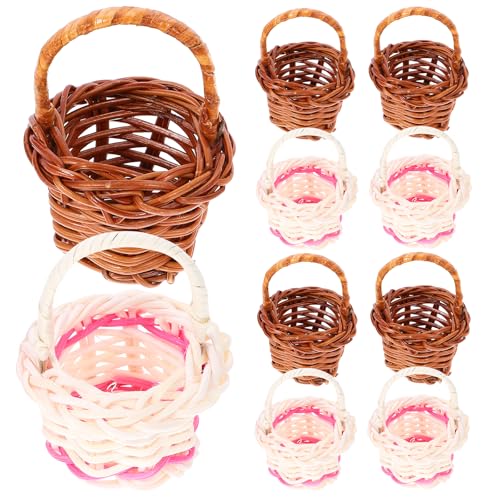 NUOBESTY 10Pcs Mini Korb Vintage Wicker Möbel Rattan Korb Puppenhaus Versorgung Decor Waschen Lagerung Korb Miniatur 1: 12 Zubehör von NUOBESTY