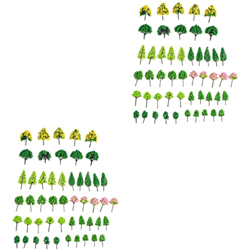 NUOBESTY 110 STK Kleine Baum Modelle Eisenbahn Bäume grüner Minibaum Miniaturbaum Fee gefälschte Mini-Bäume DIY Landschaft Landschaft bäume Kleiner Baum Modellbaum Materialpaket Plastik von NUOBESTY