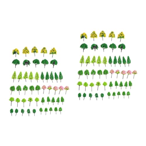 NUOBESTY 110 STK Kleine Baum Modelle Puppenhaus-Miniaturen Bäume Kunstbaum zum Basteln Diorama-Modell Märchengärten grün grüner Minibaum Landschaftsmodellbaum mischen Materialpaket Plastik von NUOBESTY