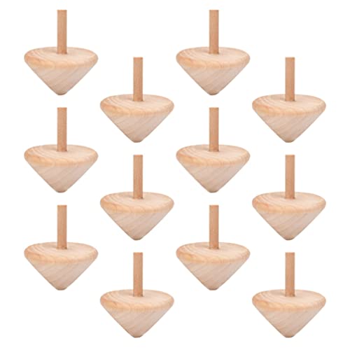 NUOBESTY 12 Holzkreisel – Gyro-Spielzeug Lustige Rotierende Holzspielzeuge Für Die Hand-Auge-Koordination Pädagogische Partygeschenke von NUOBESTY