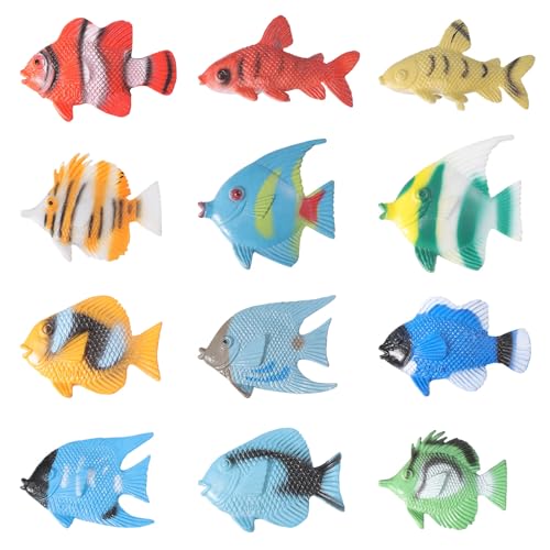 NUOBESTY 12 Stücke Mini Tropische Fische Figuren Kunststoff Fisch Spielzeug für Kinder Pädagogisches Lernen Party Favors NUOBESTY 12 Stücke Mini Tropische Fische Figuren Kunststoff Fisch Spielzeug für Kinder Pädagogisches Lernen Party Favors von NUOBESTY