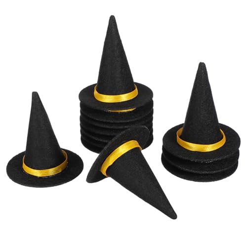 NUOBESTY 12 x Halloween-Hut-Weinflaschenaufsätze, Filzstoff, schwarz, dekorative Requisiten für Halloween-Party-Dekoration und Bastelarbeiten NUOBESTY 12 x Halloween-Hut-Weinflaschenaufsätze, Filzstoff, schwarz, dekorative Requisiten für Halloween-Party-Dekoration und Bastelarbeiten von NUOBESTY