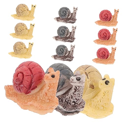NUOBESTY 12st Mikrolandschaftsschnecke Ornamente Im Freien Zwerge Gartendekoration Mini-Dinosaurier Haustierschnecke Kleine Vase Gartenstatuen Im Freien Figuren Miniatur-Dinge Kunstharz von NUOBESTY