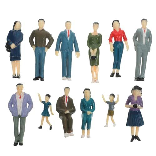 NUOBESTY 12St Simulationscharaktermodell Sandkasten-Miniaturen bemalte Fahrgastfiguren Spielzeug Modelle Layout-Dekorationen Requisiten für das Layout von Bahnhöfen Schurke Statue schmücken von NUOBESTY