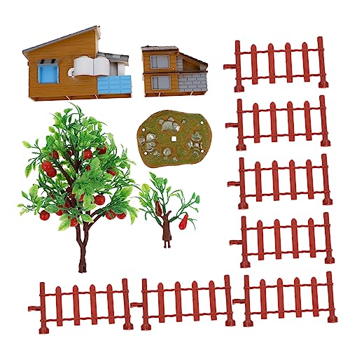 NUOBESTY 13St Simulierter Hauszaun Kinderspielzeug Puppenhaus-Dekor Wohnkultur Spielzeuge Modelle Lernspielzeug für Kinder Simulationshausmodell Miniatur schmücken Baummodell der Zaun PVC von NUOBESTY