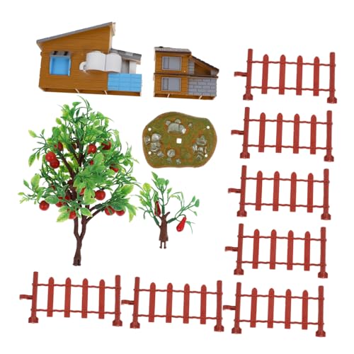 NUOBESTY 13St Simulierter Hauszaun Kinderspielzeug Miniaturpflanzen Ornament für Kinder Modelle Spielzeuge Simulationshausmodell Baummodell Sandkasten der Zaun Dekorationen schmücken PVC von NUOBESTY