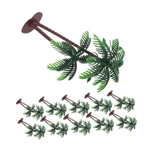 NUOBESTY 15 Stück Simulierte Kokosnusspalme Gefälschte Palmen Kleine Künstliche Tropische Pflanzen Kokosnuss-Baum-Ornament Palmenmodellbäume Kleine Bäume Zum Basteln DIY- Plastik Green von NUOBESTY