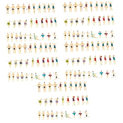 NUOBESTY 150 STK Charakterpuppenmodell Figuren der Strandmenschen Maßstabsgetreues Personenmodell Modellbau schaufensterpuppe Modelle plastische Ornamente Sandtisch Minifiguren Sandkasten von NUOBESTY