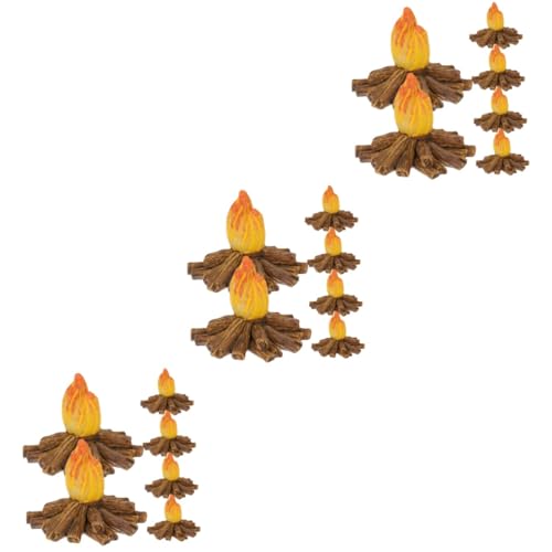 NUOBESTY 18 STK Harz Feuer gefälschte Kamindekoration Spielzeug für Babypuppen Weihnachtskamin Ornament falsches Feuer Lagerfeuermodell aus Harz Weihnachten Dekorationen von NUOBESTY