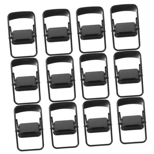 NUOBESTY 18 Stück Teiliges Miniatur Klappstuhl Stabile Miniaturmöbel Vielseitiger Klappstuhl als Praktischer Handyhalter Dekoratives Zubehör Robust und Detailreich Gestaltet von NUOBESTY
