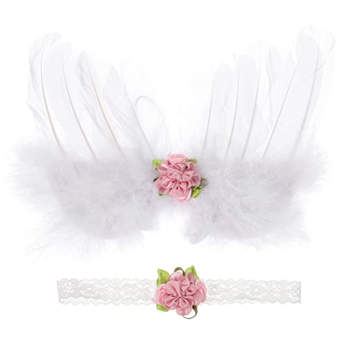 NUOBESTY 1Satz Engel Flügel Kostümset für Junge Mädchen mit Kopfband Märchenkostüm für Verkleidung für Karneval Cosplay Festivals Fotoshootings Leicht von NUOBESTY