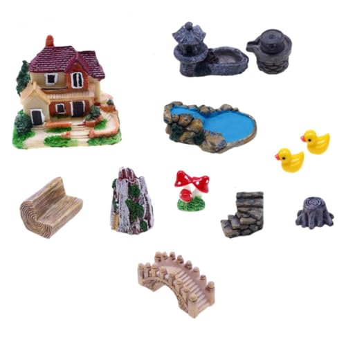 NUOBESTY 1Satz Gartenzubehör Villa Statuen Mini Ornamente Für Puppenhaus Deko Detaillierte Miniaturfiguren Für Basteldekoration von NUOBESTY