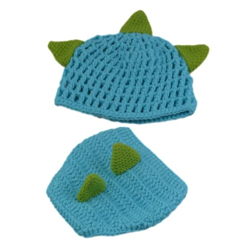 NUOBESTY 1Satz Häkeln Kostüm Dinosaurier Hut Hose Für Neugeborene Kreative Fotografie Requisiten Für Unvergessliche Erinnerungen Outfit Für Babyparty Geburtstagsfeier von NUOBESTY