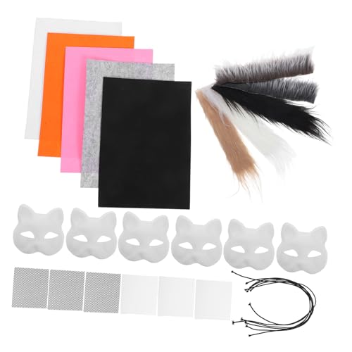 NUOBESTY 1Satz Katzenmaske DIY Set und Handbemalt Teiliges Kostüm für Tier Cosplay Weiße Katzenmaske NUOBESTY 1Satz Katzenmaske DIY Set und Handbemalt Teiliges Kostüm für Tier Cosplay Weiße Katzenmaske von NUOBESTY
