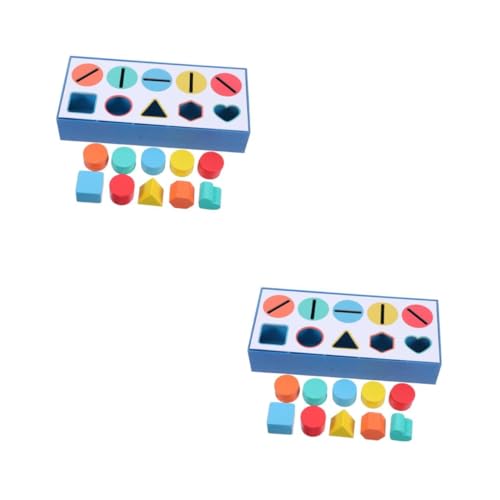 NUOBESTY 2 Boxen Montessori Holzspielzeug Farb und Formsortierspiel für Kleinkinder Lernspielzeug Feinmotorik Logischem und Problemlösungsfähigkeiten Buntes Pädagogisches Sortierspiel von NUOBESTY
