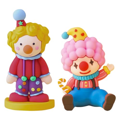 NUOBESTY 2 Stück Zirkusclownfiguren Art The Clown Figur Zirkus-Tortenaufsatz Für Zuhause Büro Puppenhaus Mikrolandschaftsdekorationen von NUOBESTY