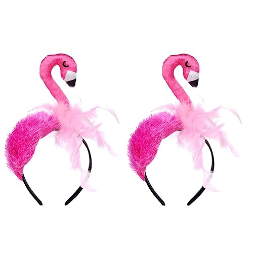 NUOBESTY 2 Stücke Flamingo Haarbänder Kinder Stirnband Geburtstagsfeier Dekor Cosplay Kind Kopfschmuck Foto Requisiten Kid Party Kopfschmuck von NUOBESTY