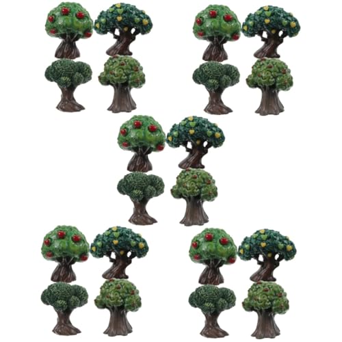 NUOBESTY 20 STK Simulation Apfelbaum Miniaturbäume Mini-Harzbaum Ornament Modelle künstlicher Baum grüne Landschaft Landschaftsmodell Kleiner Baum Simulationsbaum Bonsai Dekorationen Bahn von NUOBESTY