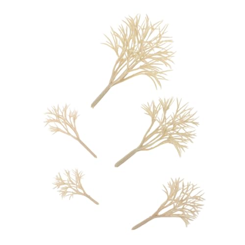 NUOBESTY 20 Stück Gebäudemodellbaum Mikrolandschaftsbaum Modelllandschaftsbaum simulierter Landschaftsbaum Mini gefälschter Baum Modellbäume zum Basteln Baumbasisdekorationen Plastik Beige von NUOBESTY