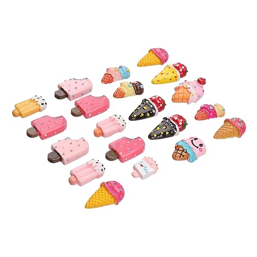 NUOBESTY 20 Stück Teiliges Eiscreme aus Langlebigem Resin Bunte DIY Ornamente für Zuhause Kreative Eiskrem Formen zur Raumdekoration und Geschenkidee für Freunde und Familie von NUOBESTY
