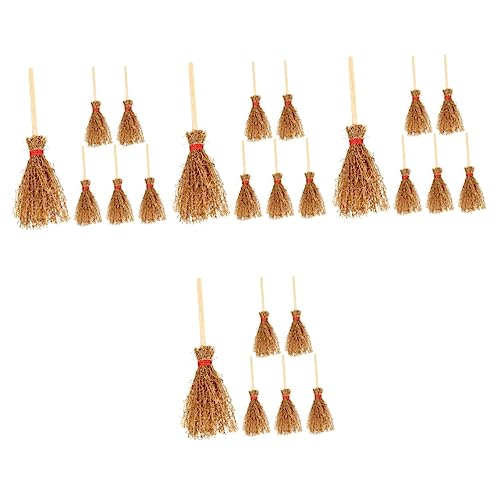 NUOBESTY 4sets Miniatur Besen für Landschaft Dekorative Besen für Mini Häuser 6 Stücke * 4 von NUOBESTY