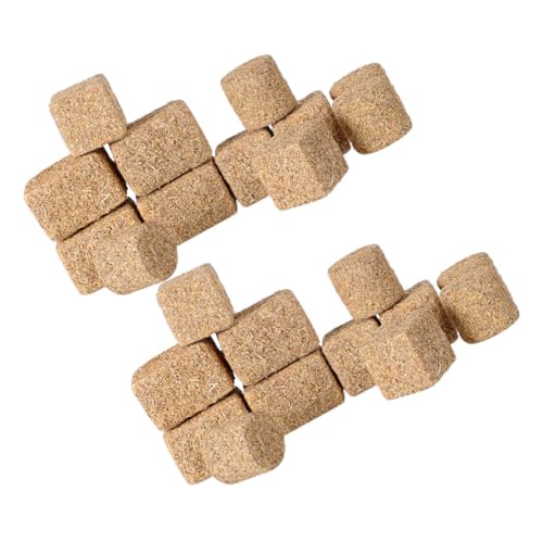 NUOBESTY 24 Stück Mini Heuhaufen Modell Mini Heuballen Mini Strohballen Mini Heu Ornament Miniatur Strohballen Miniatur Heuballen Heuballen Zur Dekoration Kunstheu Hellbraunes Holz von NUOBESTY