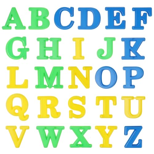 NUOBESTY 26 Stücke Kunststoff Alphabet Sand Formen Kreative Strand Brief Formen für Kinder Lernen Werkzeuge von NUOBESTY