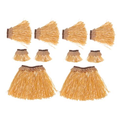 NUOBESTY 2Sätze Teiliges Hawaiianisches Bastrock Kostümset für Frauen und Mädchen Leichtes Langlebiges Outfit für Tropische Strandpartys und Luau Dekorationen Rocklänge von NUOBESTY