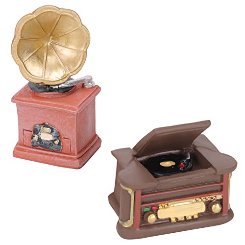 NUOBESTY 2St Vintage-Ornamente hühner Dekoration Weihnachten wihnachtsdeko Miniaturen zum Basteln Retro-Festnetztelefon Mini-Szenenmodell-Zubehör kleines Landschaftsdekor Harz von NUOBESTY