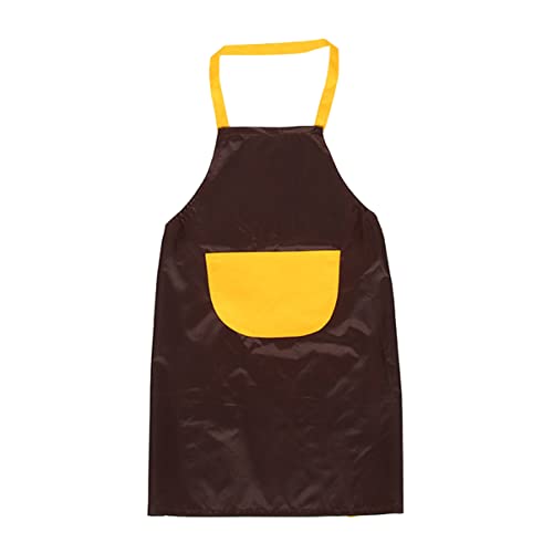 NUOBESTY Kinderschürzen-Set 2-teilig Malen Kochschürzen PVC-Beschichtung Für Kinder 45x62cm Kaffee von NUOBESTY