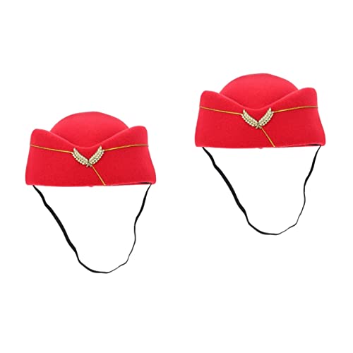 NUOBESTY 2st Stewardess Baskenmütze Der Schwarze Hut Cosplay Einheitliche Mütze Stewardess Faszinator Cosplay Matrosenmütze Admiral Hut Luft Flug Kapitänsmütze Mädchen Kleid Wolle Krawatte von NUOBESTY