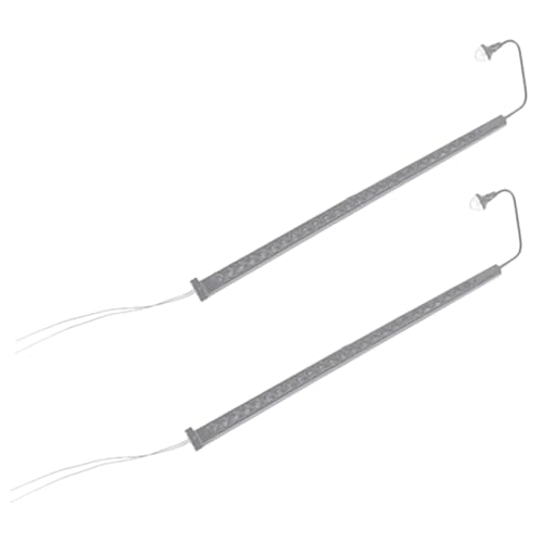 NUOBESTY 2st Zuglichtmodell Bausatz Mini-Zug Zugmodell Bausätze Modellbäume Zug Zubehör Modell-ampel Tunnel Modelleisenbahnlampe Schienen Spuren Dioramenbedarf Figur Silver Metall von NUOBESTY