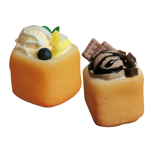 NUOBESTY 2stücke Mini-dessertbecher Aus Sicheren Materialien Miniatur-Desserts Für Puppenhäuser Puppenhaus-Eiscreme Und Toast-Modelle Küchenspielzeug Zum Kochen von NUOBESTY