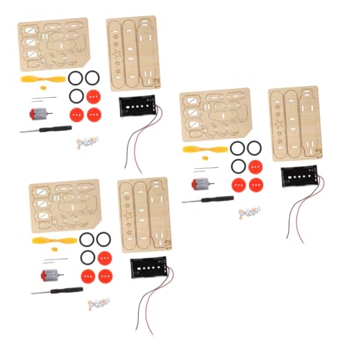 NUOBESTY 3 Sätze DIY Holzflugzeug für Elektrischer Gleitflugzeug Modellbau Handgefertigtes Holzspielzeug Koordination und Kreativität ohne Batterie von NUOBESTY