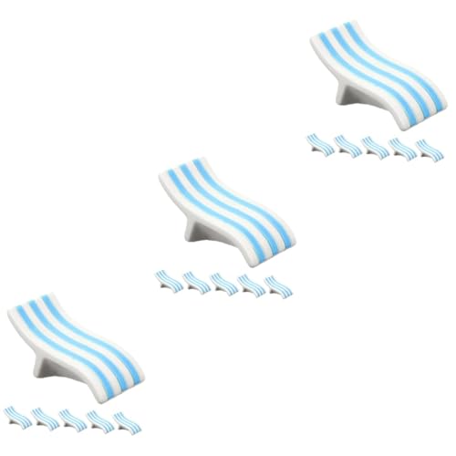 NUOBESTY 3 Sätze Strandkorb Dekoration Mini-stuhlverzierung Winziger Stuhl Miniatur-puppenhauszubehör Mini Stuhl Mini Möbel Mini Beach Stuhl Miniaturpuppenhausmöbel Harz 6 Stück * 3 von NUOBESTY