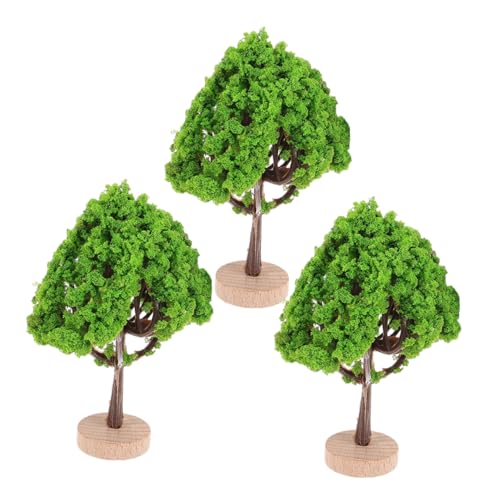 NUOBESTY 3 Stück Mini-simulationsbaum Bahnbäume Mit Zuglandschaftsbäumen Sandtischmodellbaum Landschaftslandschaftsbaummodell DIY Diorama Bäume Miniatur-puppenstubenbäume Green Plastik von NUOBESTY