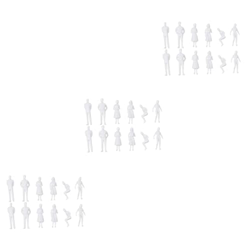 30 Sätze Modellzug Set Modellbau Landschaft Modelle Miniaturfigur Menschen Zahlen Sandkasten Pack Weiß von NUOBESTY