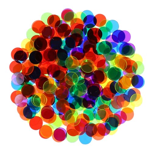 NUOBESTY 300 Stück Bingo-Zählchips Transparente Plastikmarker Kleine Plastikzählscheiben für Matheübungen Und Pokerchips-Spielmarken von NUOBESTY