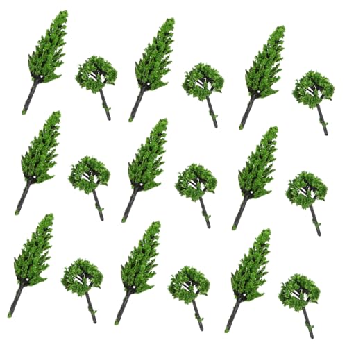 NUOBESTY 30St Mikrolandschaftsbäume künstliche Baummodelle Miniatur Heimdekoration Terrasse Mini-Halloween-Baum Artificial Tree kunstpflanze Baumformverzierung Wohnkultur Plastik Green von NUOBESTY