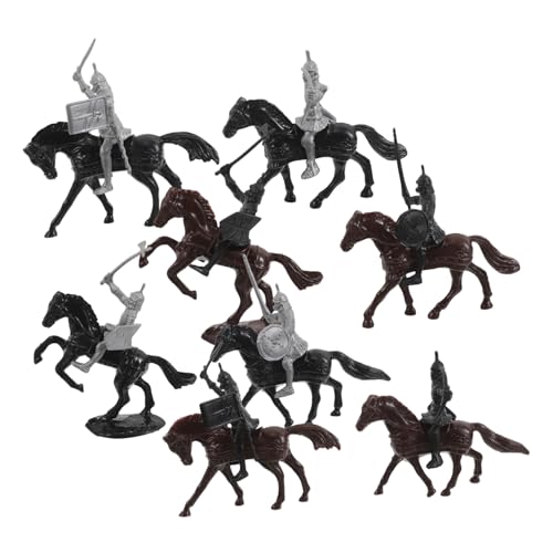 NUOBESTY 32 Stück Rittermodellanzug Soldatenfiguren Kreative Pferdeornamente Rittermodelle Pferdestatuen Mittelalterliche Figuren Ritter kleine Soldatenmodelle Pferd Plastik von NUOBESTY