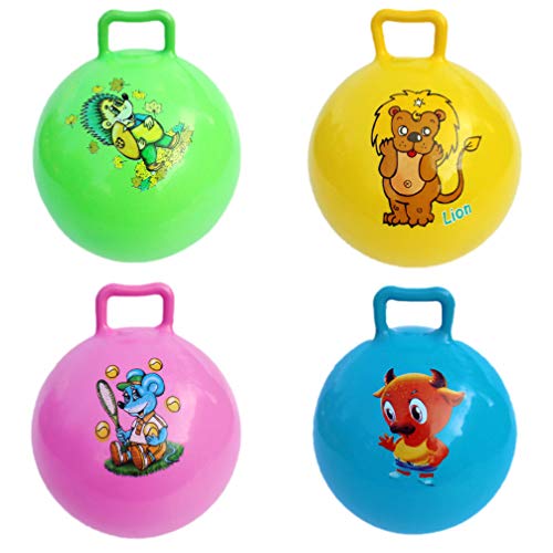 NUOBESTY 4 Stück Kinder Hopper Ball 22Cm Springen Hüpfball Aufblasbarer Gymnastikball Outdoor Staffelrennen Fitnesszubehör für Kindergartenkinder (Zufällige Farbe) von NUOBESTY