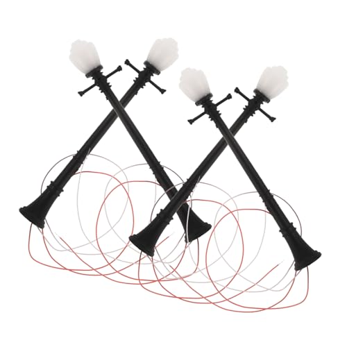 NUOBESTY 4 Stück Maßstab LED Doppelkopf Modell Realistische Mikro Landschaftsdekoration für Architektur und Sandtabellen Einfache Installation Elegantes Design von NUOBESTY