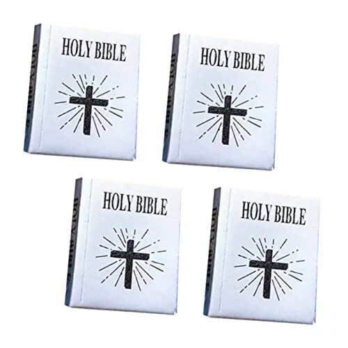 NUOBESTY 4 Stück Mini-bibel Bücher Der Bibel Buch Tiny Houses Gefälschtes Buch Der Mini-buchhandlung Muslimische Islamfeier Eid Leere Bücher Bücherverzierung Kind Puppenhaus Papier Miniatur von NUOBESTY