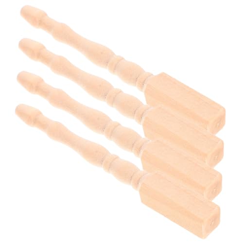 NUOBESTY 4 Stück Mini -tischbeine Miniaturhauszubehör Miniatur-möbelteile Miniatur-möbelzubehör Miniatur-möbelbeine Miniatur-puppenhaus-tischbeine Micro Landscape Decor Birke Beige von NUOBESTY