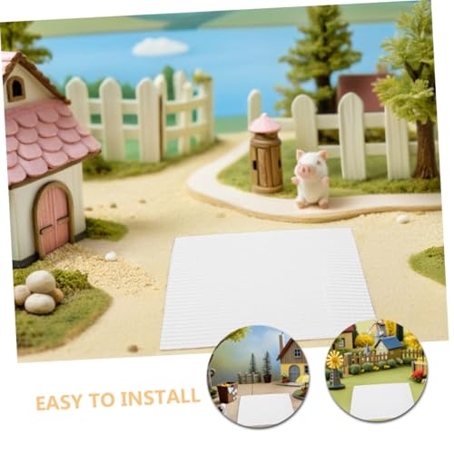NUOBESTY 4 Stück Miniatur Dachziegel für Puppenhaus Realistische Weiße Dachplatten für DIY Modellbau Kompatibel mit Architektur Modelleisenbahn und Sandtisch Szenen von NUOBESTY