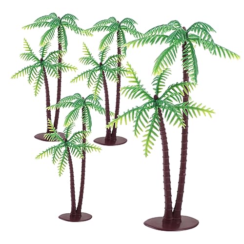 NUOBESTY 4 Stück draußen Tisch-Baumfigur im Freien Künstliche Mini-Kokosnussbaum Artificial Tree kunstpflanze Gartenornament Indoor Plants Mini-Tischfigur schicke Minifigur Plastik von NUOBESTY