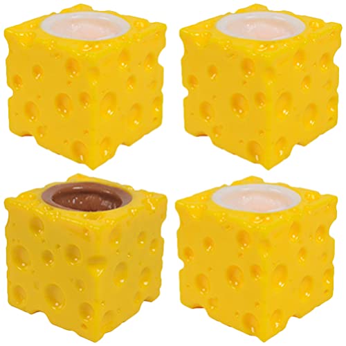 NUOBESTY 4 stücke Simulation Käse Mäuse Tassen Tier Zerkleinert Spielzeug für Angst Sensorischen Stressabbau Kinder Lustige Spiel Requisiten von NUOBESTY