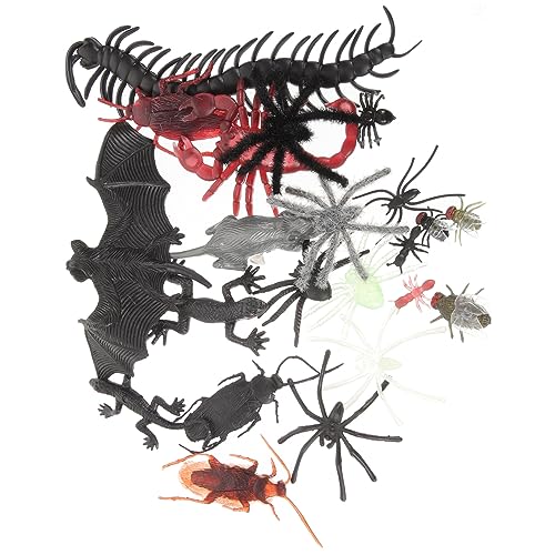 NUOBESTY 40 Stück Halloween Insekten Figuren Simulierte Insekten für Kreative Dekoration für Mikro Landschaften Gruselige Halloween Deko von NUOBESTY